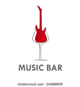 Vector sign music wine bar