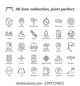 Vector sign of the navigation icon set isolated on a white background. symbol color editable.