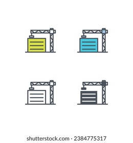 Vector sign of the new building symbol isolated on a white background. icon color editable.