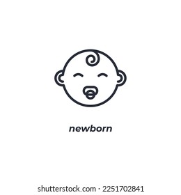 Vector sign newborn symbol is isolated on a white background. icon color editable.