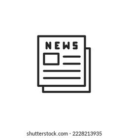 Vector sign of newspaper symbol is isolated on a white background. vector illustration icon color editable.