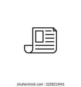 El símbolo vectorial del periódico está aislado en un fondo blanco. color de icono de ilustración vectorial editable.