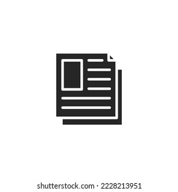 Vector sign of newspaper symbol is isolated on a white background. vector illustration icon color editable.