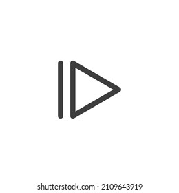Vector sign of the Next Arrow symbol is isolated on a white background. Next Arrow icon color editable.
