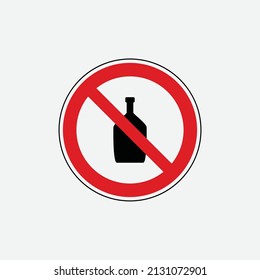 vector sign no alcohol with a bottle