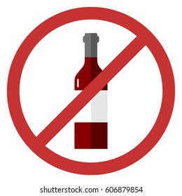 vector sign no alcohol with a bottle