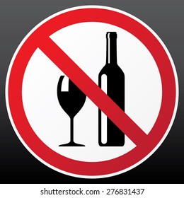 vector sign 'no alcohol' or 'alcohol is not allowed'