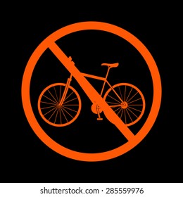 Vector sign no bicycle on a black background