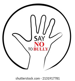 Vector Sign No Bully, Isolated on White
