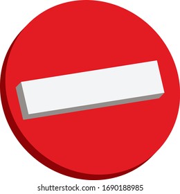 Vector sign of No Entry in basic colors