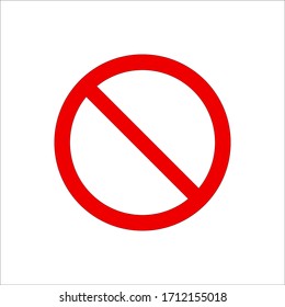 Vector Sign No Icon. Red Warning