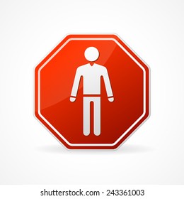 Vector Sign no man on white background .