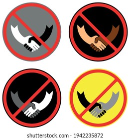 signo vectorial sin manos estrechadas