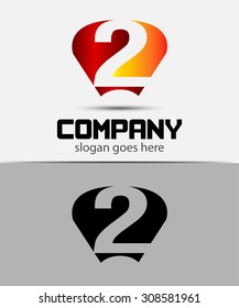 Vector sign number 2 logo