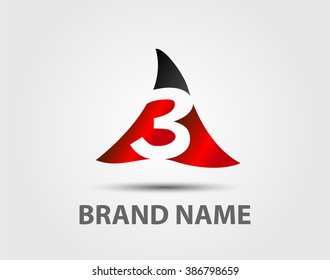 Vector sign number 3 logo
