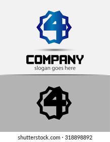 Vector sign number 4
