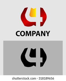 Vector sign number 4 logo 