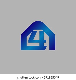 Vector sign number 4 logo
