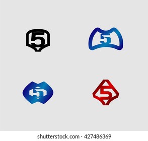Vector sign number 5
