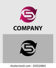 Vector sign number 5 logo
