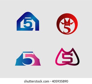 Vector sign number 5 logo
