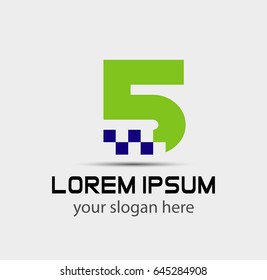 Vector sign number 5 logo
