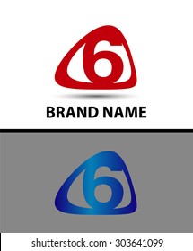 Vector sign number 6 logo
