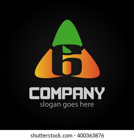 Vector sign number 6 logo
