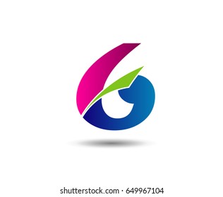 Vector sign number 6 logo
