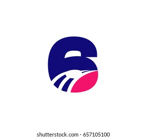 Vector sign number 6 logo
