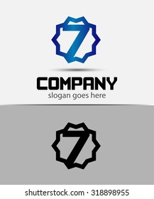 Vector sign number 7
