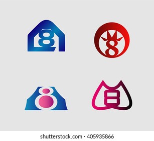Vector sign number 8
