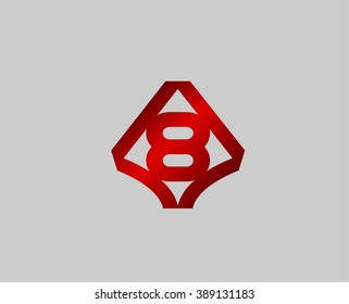 Vector sign number 8 logo icon
