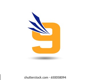 Vector sign number 9 logo
