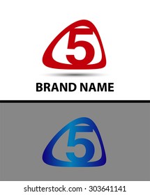 Vector sign number five logo
