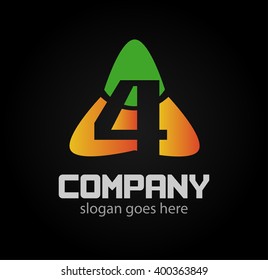 Vector sign number four logo
