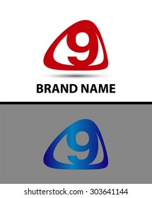Vector sign number nine logo
