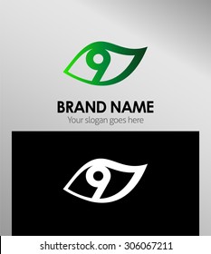 Vector sign number nine logo
