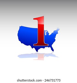 Vector sign number one in USA
