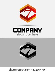 Vector sign number seven logo 