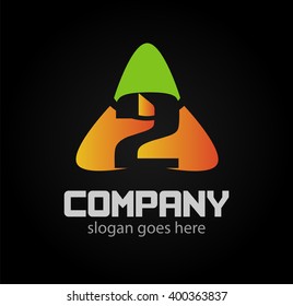 Vector sign number two logo
