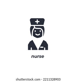 Vector sign nurse symbol is isolated on a white background. icon color editable.