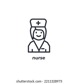 Vector sign nurse symbol is isolated on a white background. icon color editable.