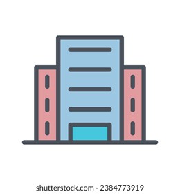 Signo vectorial del símbolo de la oficina aislado en un fondo blanco. color de icono modificable.