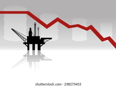 Vector sign. Oil production.