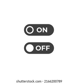 El signo vectorial del símbolo On off está aislado en un fondo blanco. Activado el color del icono modificable.