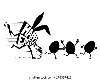 Vector sign on white. Happy Easter.