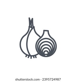 Vector sign of the onion symbol isolated on a white background. icon color editable.