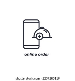 Vector sign online order symbol is isolated on a white background. icon color editable.