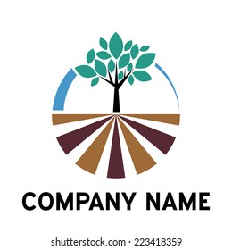 Vector sign Organic farming, Greengrocer
